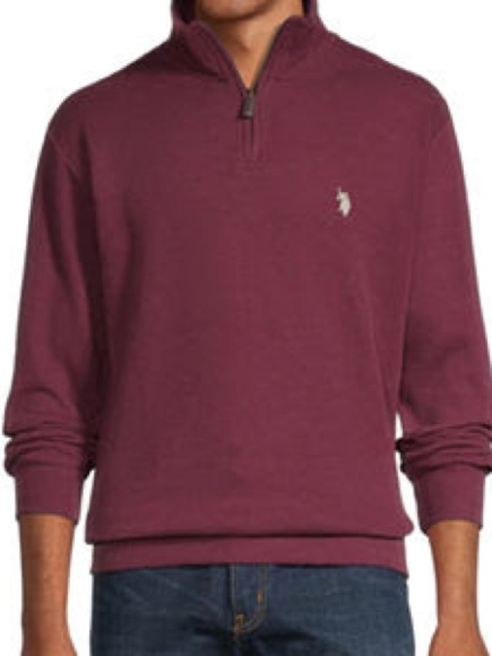 Polo Quarter-Zip Sweater in Burgundy